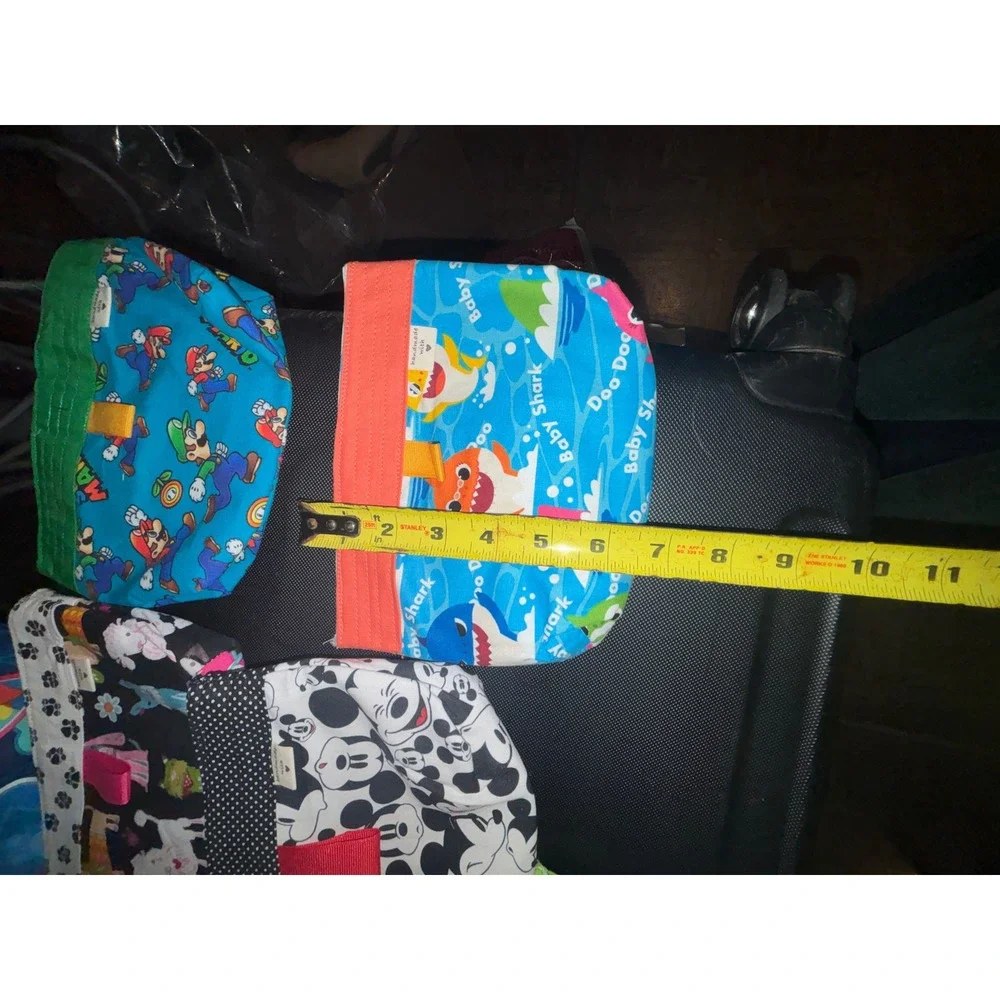 Handmade Character Fabric Pouches Mickey Mario  Pet water bowls 2 in random set